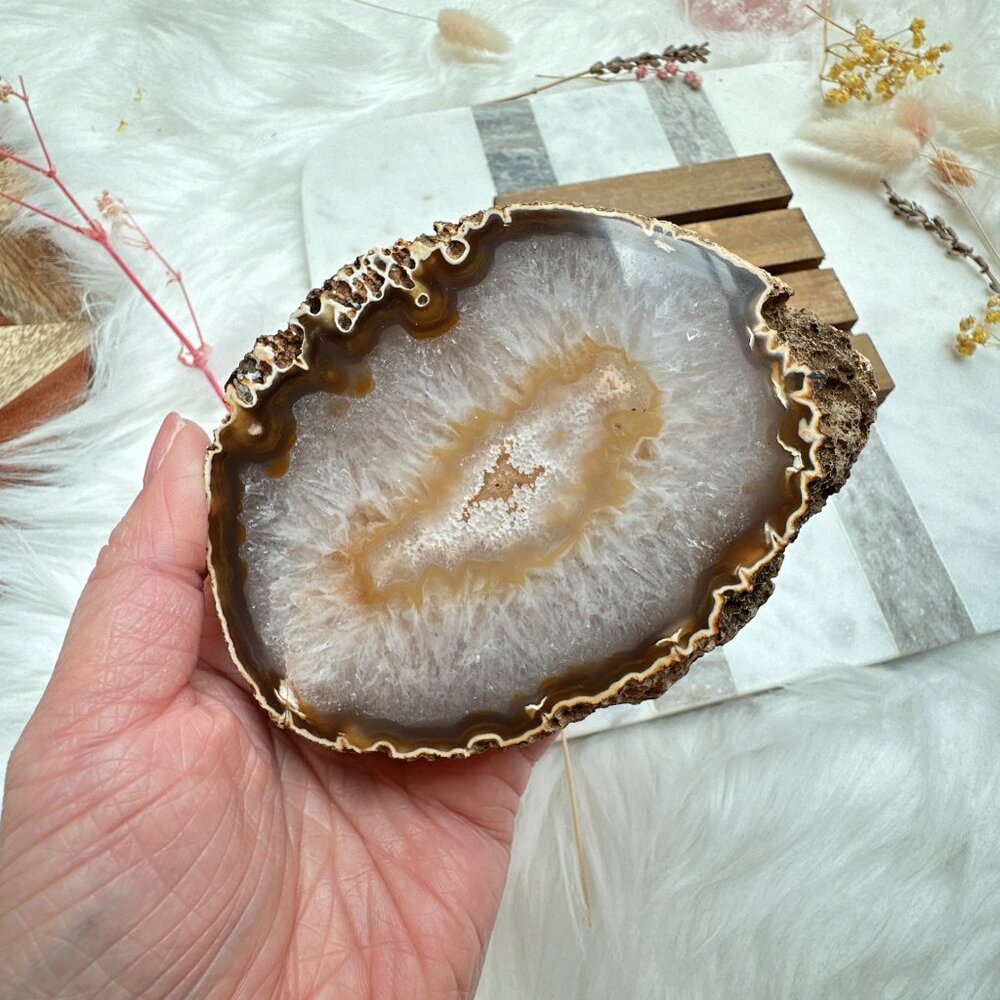 Beautiful Half-Polished Agate Slab